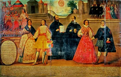 Double mariage entre deux femmes incas et deux Espagnols en 1558, vers 1750